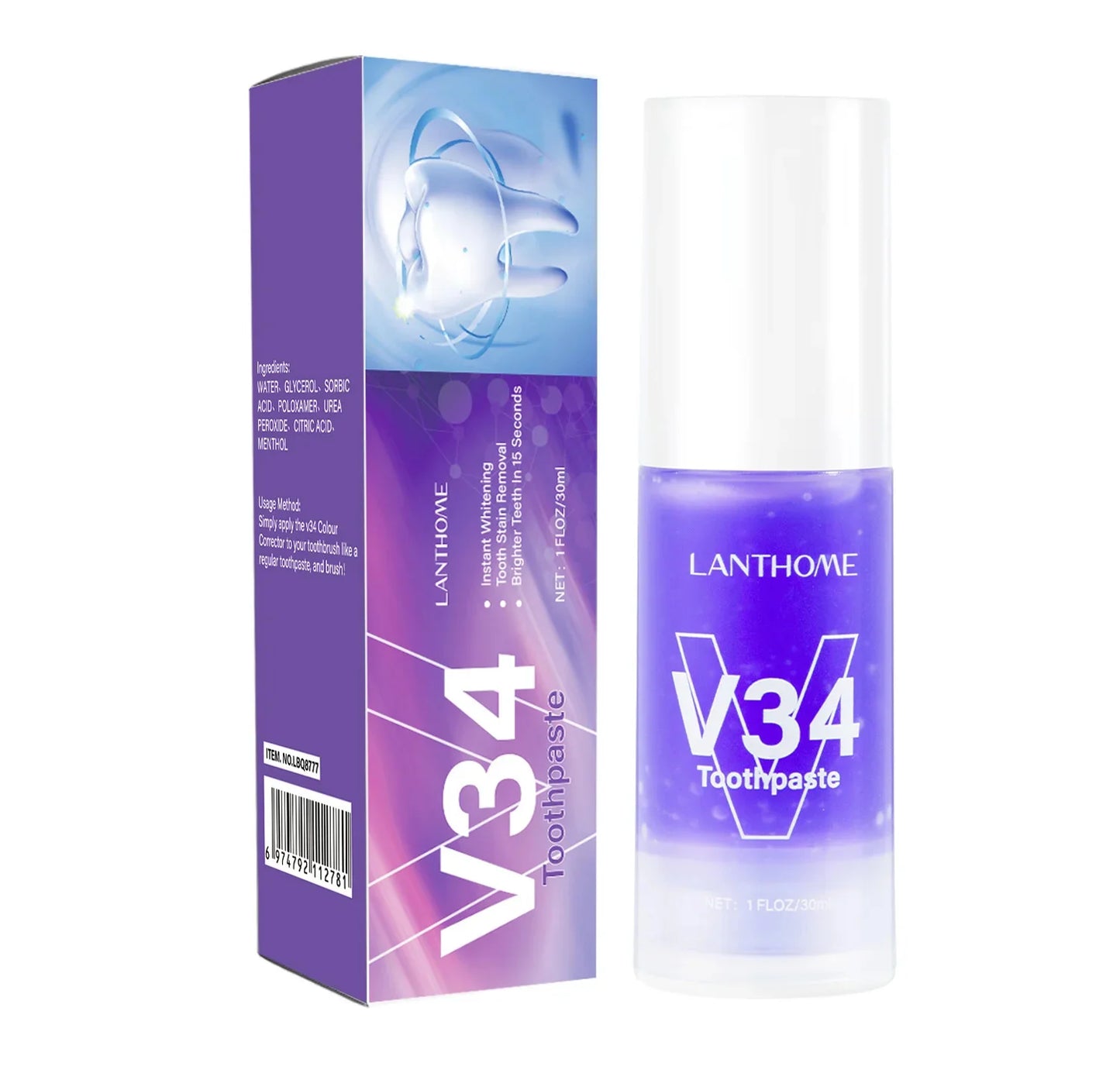 V34 Teeth Whitening Mousse Toothpaste